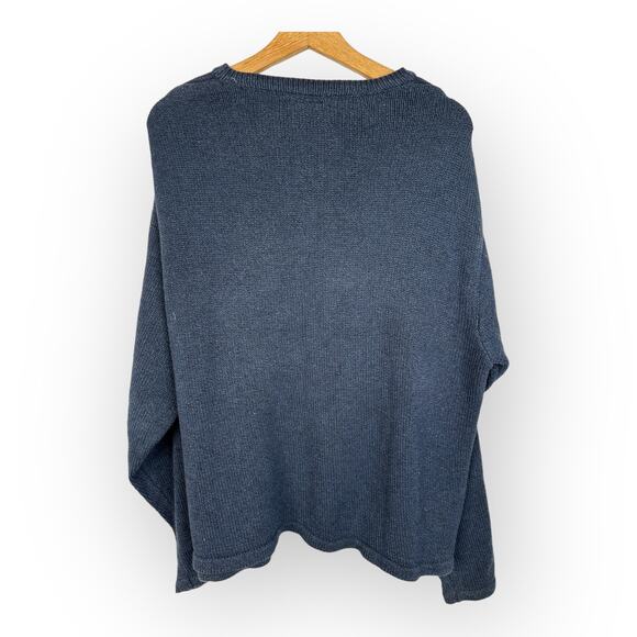 Kavu Mens size Large Cotton Long Sleeve V Neck Knit Sweater Blue - Picture 2 of 9